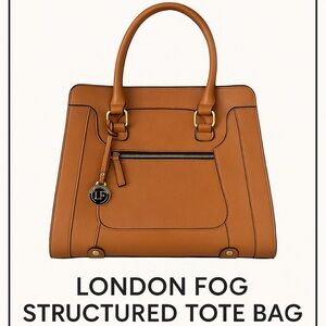 London Fog Brown Structured Tote
